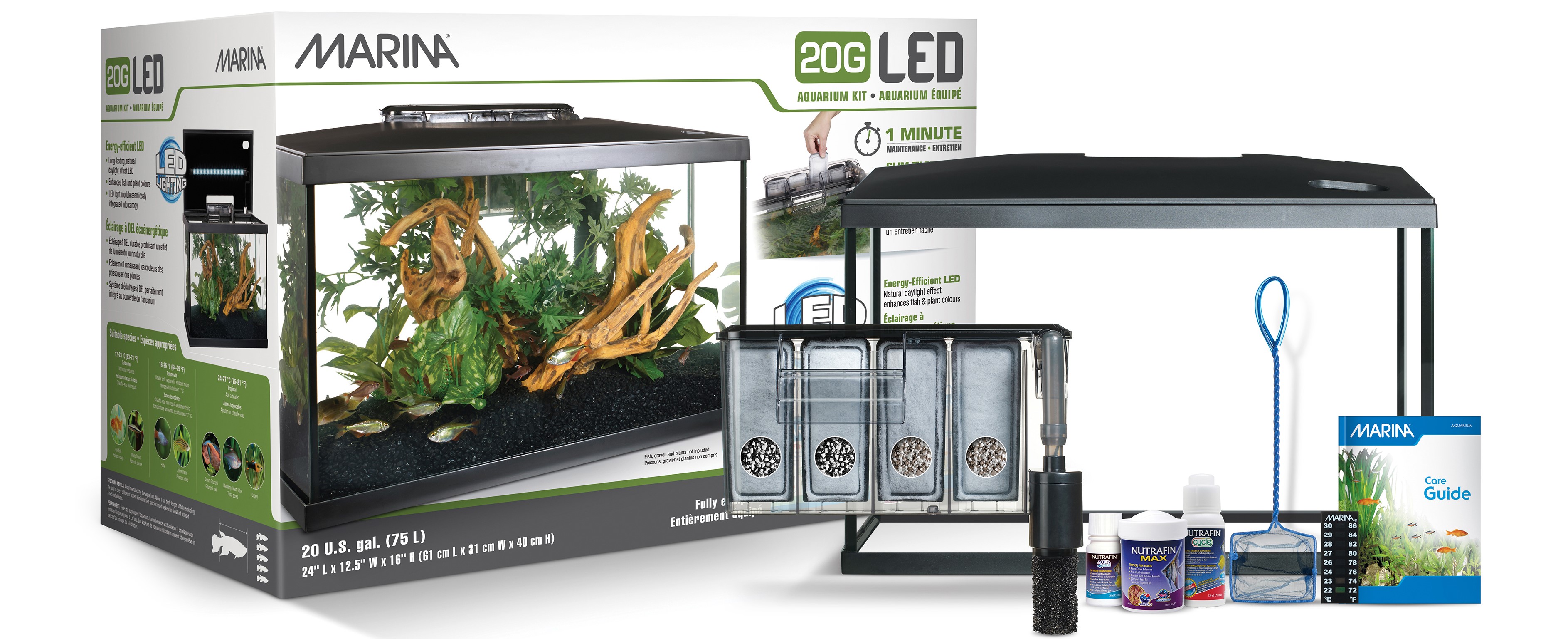 TANK SET 20 GAL MARINA LED